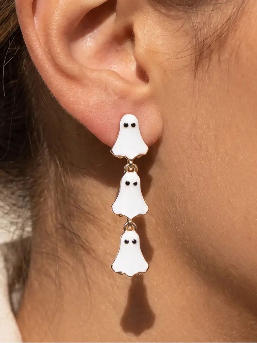 White Ghost Drop Earrings - Women Jewelry